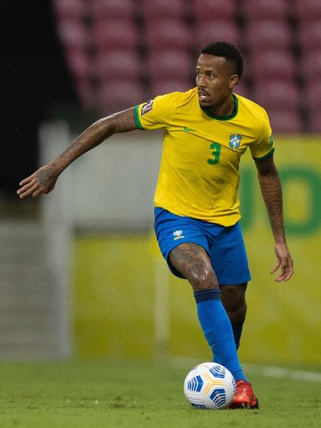 Militão, zagueiro da seleção brasileira, no jogo contra o Peru - Lucas Figueiredo/CBF