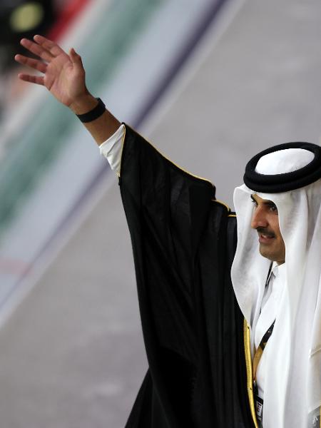 Tamim bin Hamad Al Thani, emir do Qatar, na cerimônia de abertura da Copa do Mundo do Qatar. - Mohamed Farag/Getty Images