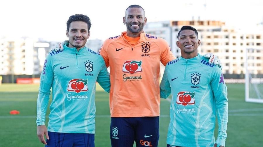 Raphael Veiga, Rony e Weverton na seleção brasileira - Reprodução/Instagram da CBF