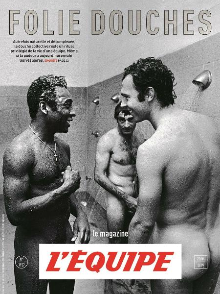 Revista francesa põe Pelé e Beckenbauer nus em capa sobre pudor no esporte - Reprodução