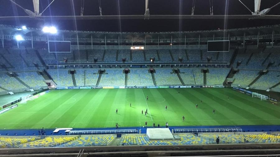 Estádio do Maracanã, antes da partida entre Bangu e Flamengo, realizada ontem pelo Carioca sem público - Rodrigo Mattos/UOL