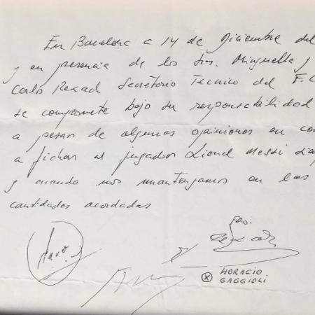 Primeiro contrato de Messi foi escrito em um guardanapo