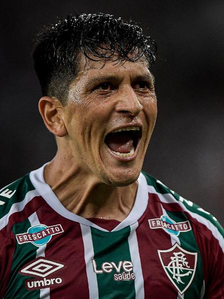 Cano celebra gol do Fluminense sobre o River Plate em partida da Libertadores - Thiago Ribeiro/AGIF