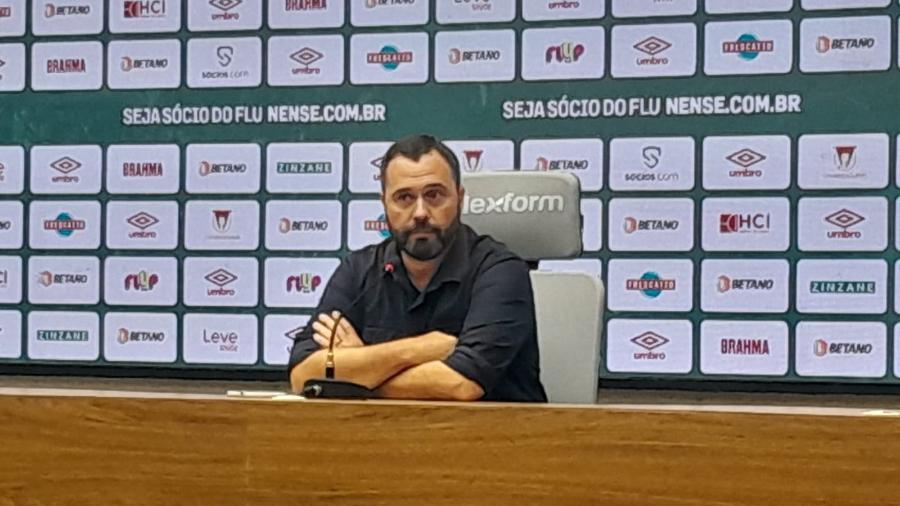 Mario Bittencourt, presidente do Fluminense, em entrevista coletiva