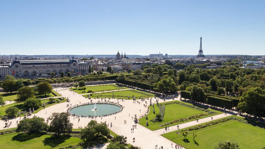 Vista do alto do Jardin des Tulleries