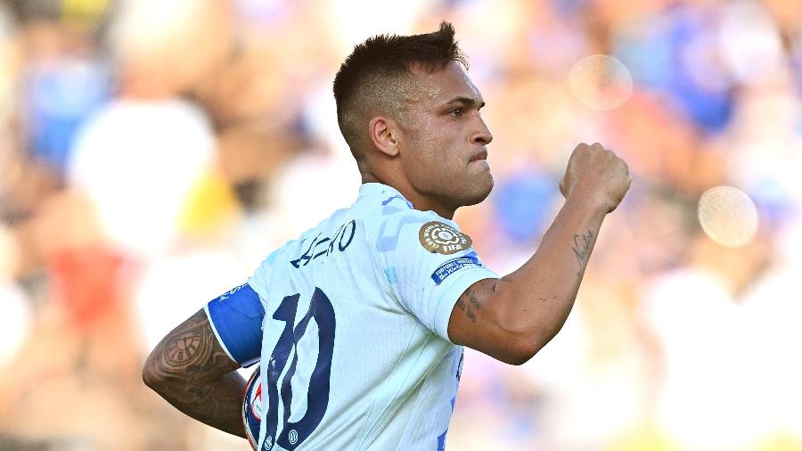 Lautaro Martínez comemora gol em Monterrey x Inter de Milão, duelo do Mundial Lautaro Martínez comemora gol em Monterrey x Inter de Milão, duelo do Mundial