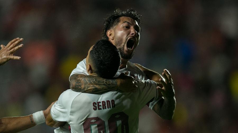 Lucho Acosta, do Fluminense, comemora gol contra o Sport no Campeonato Brasileiro