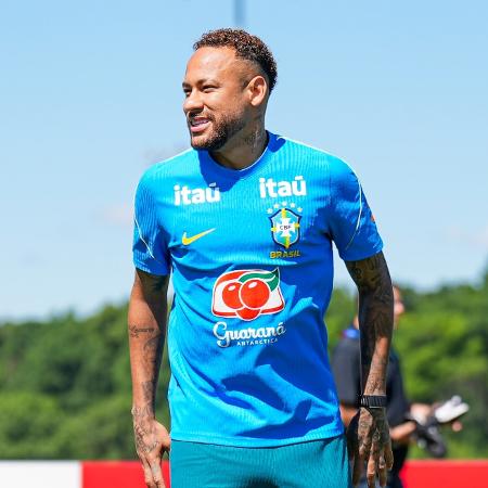 Neymar em ação durante treino da seleção brasileira nos Estados Unidos para a Copa do Mundo