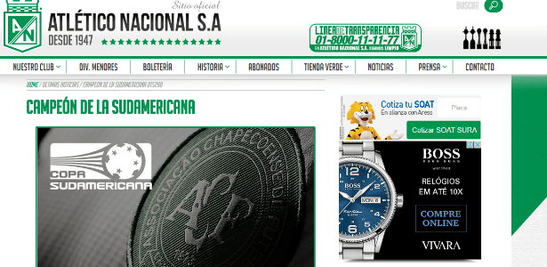 Site Atlético - Reprodução/Site oficial - Reprodução/Site oficial