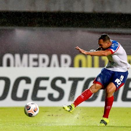 Gilberto, do Bahia, em partida contra o Independiente pela Sul-Americana - Felipe Oliveira/EC Bahia