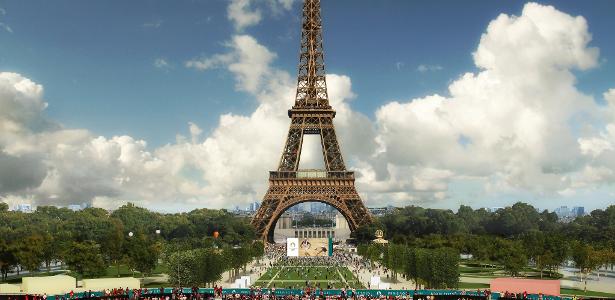 Paris France 7 De Julho De 2023 : ícone Dos Jogos Olímpicos De Verão Paris  2024, Realizado Pelo Atleta. Estádio Olímpico Moderno a Foto de Stock  Editorial - Imagem de jogo, ouro: 283831408