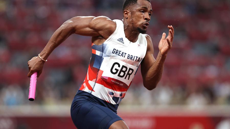 Chijindu Ujah, da Grã-Bretanha, medalha de prata no 4x100m das Olimpíadas de Tóquio - Cameron Spencer/Getty Images