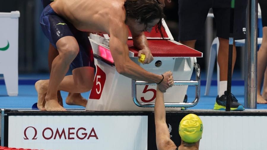 Brasileiros faturam bronze no revezamento 4x100m livre para deficientes visuais - Miriam Jeske/ CPB