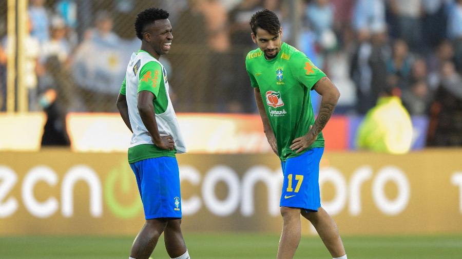 Vinicius Junior e Lucas Paquetá se destacaram na seleção brasileira em 2021 - Juan Mabromata/AFP