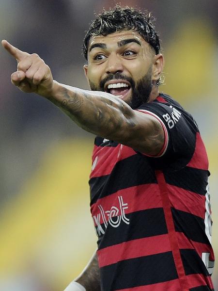 Gabigol gesticula durante Flamengo x Corinthians, duelo da Copa do Brasil - Alexandre Loureiro/AGIF