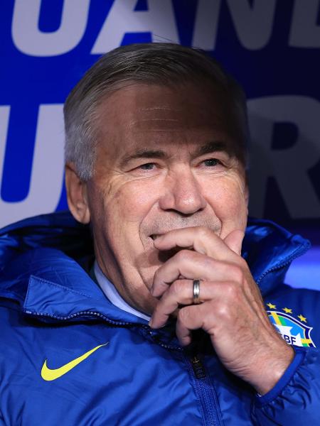 Carlo Ancelotti, técnico do Brasil, durante jogo contra a Bolívia Carlo Ancelotti, técnico do Brasil, durante jogo contra a Bolívia