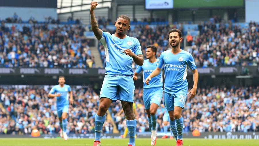 Gabriel Jesus celebra gol do Manchester City diante do Norwich City - Manchester City FC/Getty Images