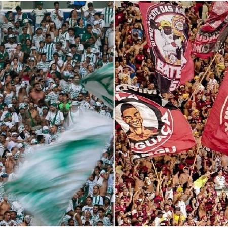 Torcidas de Palmeiras e Flamengo viajarão ao Uruguai para a final da Libertadores - Montagem/UOL