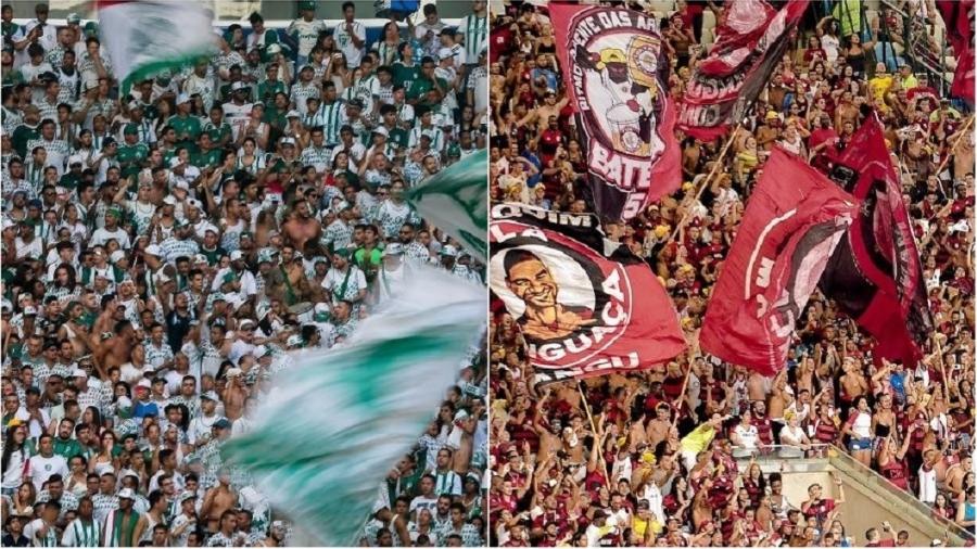 Torcidas de Palmeiras e Flamengo - Montagem/UOL