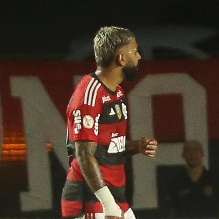 Gabigol, do Flamengo, após gol do Athletico no jogo do Brasileirão