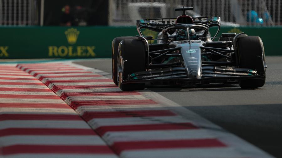 George Russell durante o treino livre do GP de Abu Dhabi