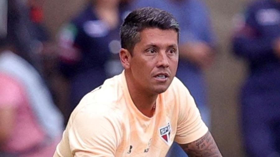 Thiago Carpini, técnico do São Paulo, no jogo contra o Palmeiras, pela Supercopa do Brasil