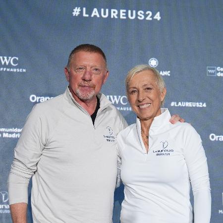 Boris Becker e Martina Navratilova, membros da Academia Laureus