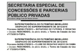 CTs Botafogo e Vasco cancelamento - Reprodução - Reprodução
