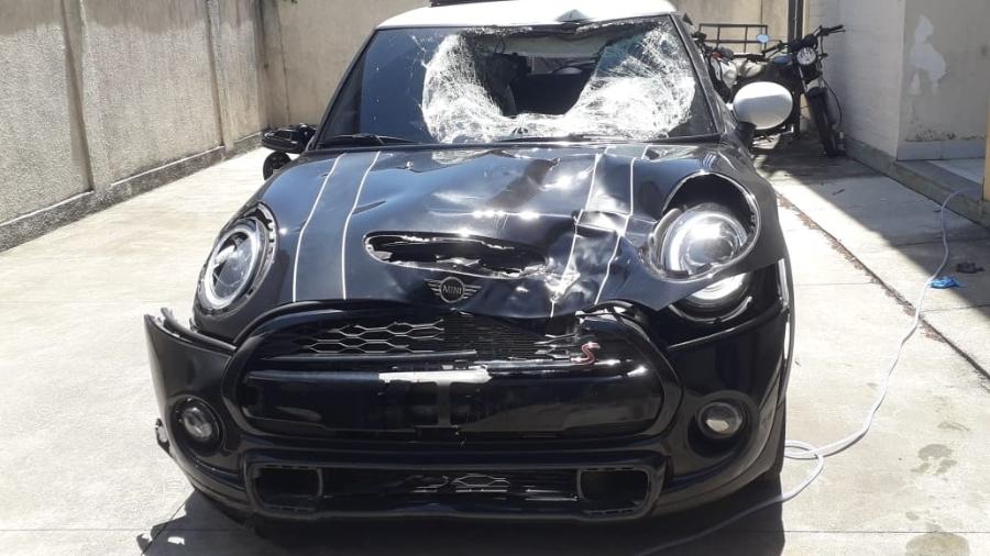 Carro do jogador Marcinho, ex-Botafogo, após atropelamento de duas pessoas no Rio de Janeiro - Divulgação
