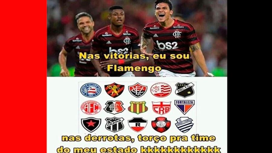 Meme que roda pela internet tira sarro da torcida do Flamengo! - Reprodução/Redes sociais