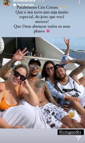 Neymar com a namorada Bruna Biancardi e um casal de amigos