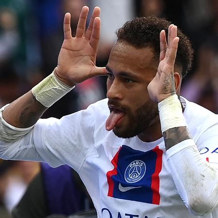 Neymar comemora gol marcado pelo PSG contra o Brest - Franck Fife/AFP