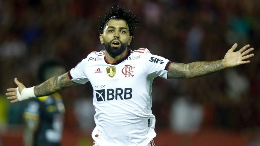 Gabigol comemorando gol marcado na partida entre Flamengo e Volta Redonda, pelo Campeonato Carioca de 2023 - Divulgação/Flamengo