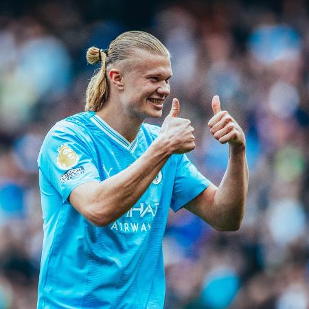 Haaland, em ação pelo Manchester City