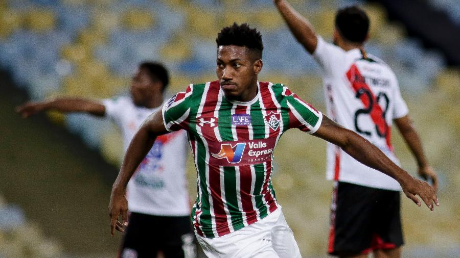 Pablo Dyego, do Fluminense, comemora gol contra Nacional Potosi na Sul-Americana - Luciano Belford/AGIF