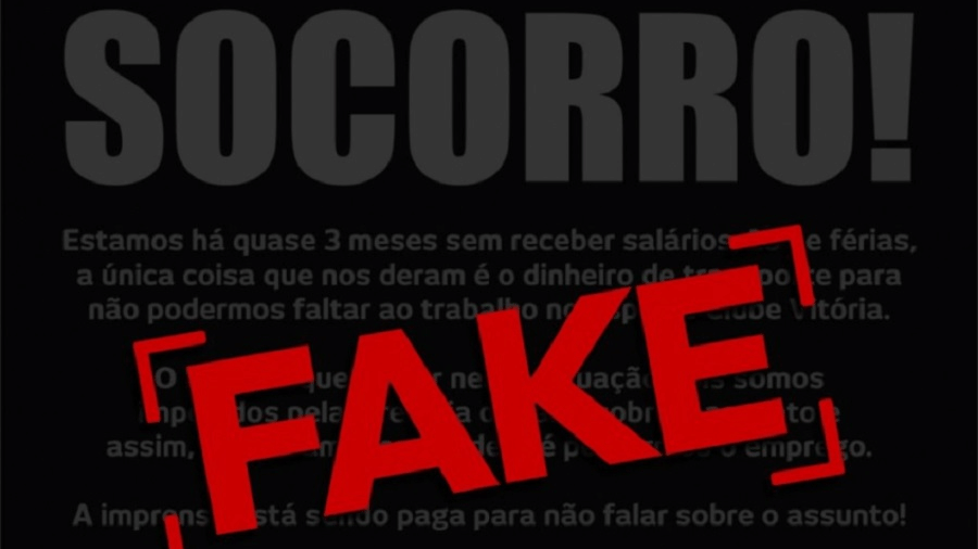 E.C. Vitória acusa "fake news" sobre imagem que viralizou alegando atrasos no pagamento de salários do clube - Divulgação/E.C.Vitória