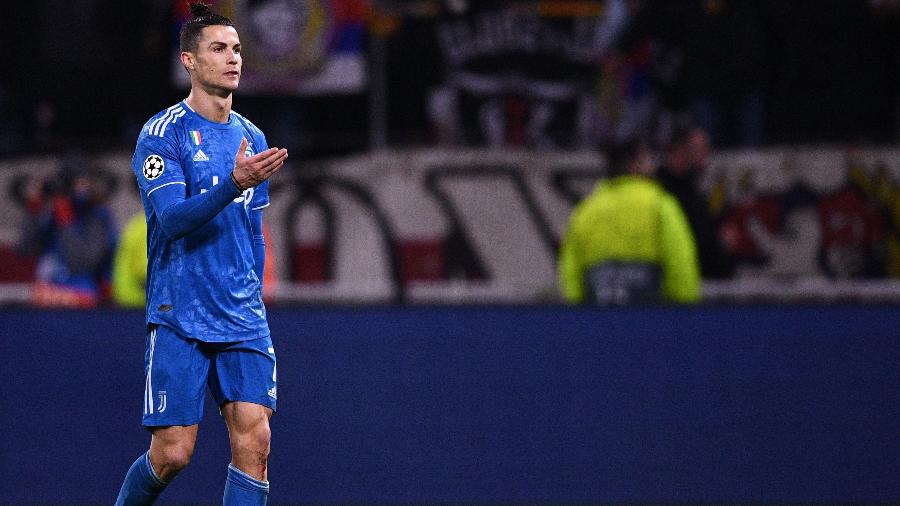 Cristiano Ronaldo durante partida da Juventus contra o Lyon pela Liga dos Campeões - Franck Fife/AFP