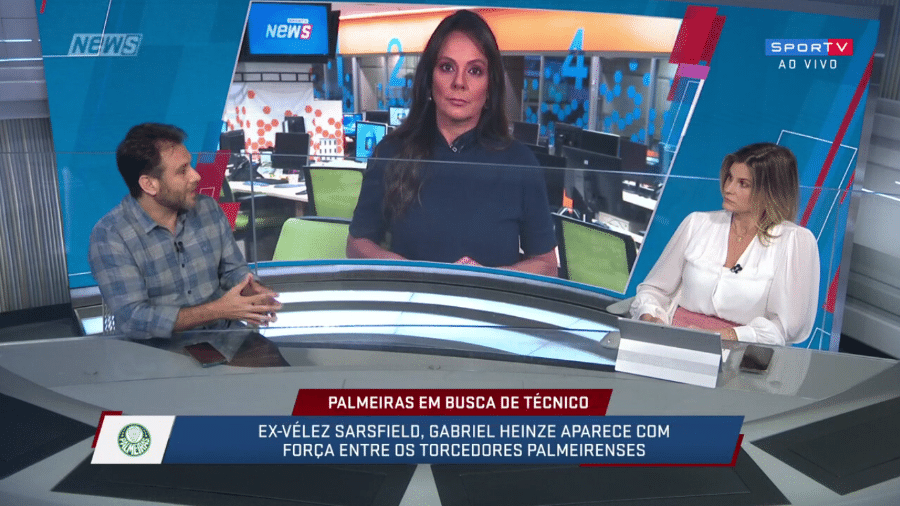 André Loffredo e Fabíola Andrade analisam possível chegada de Heinze ao Palmeiras - Reprodução/SporTV