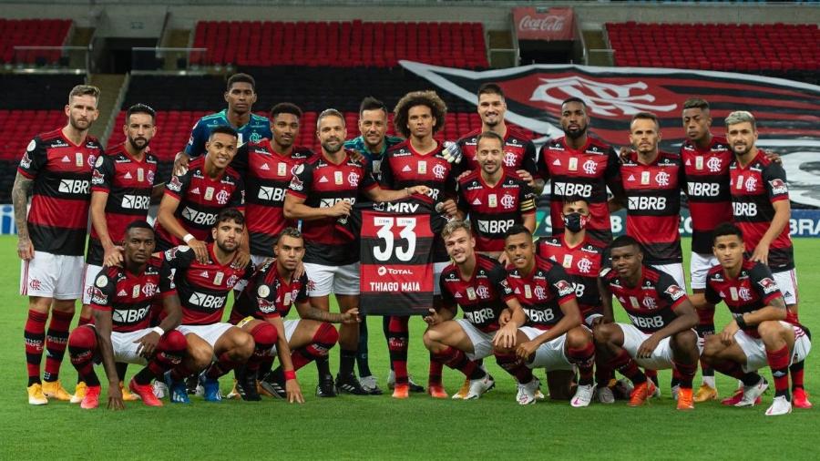 Jogadores do Flamengo homenageiam Thiago Maia - Reprodução/Twitter