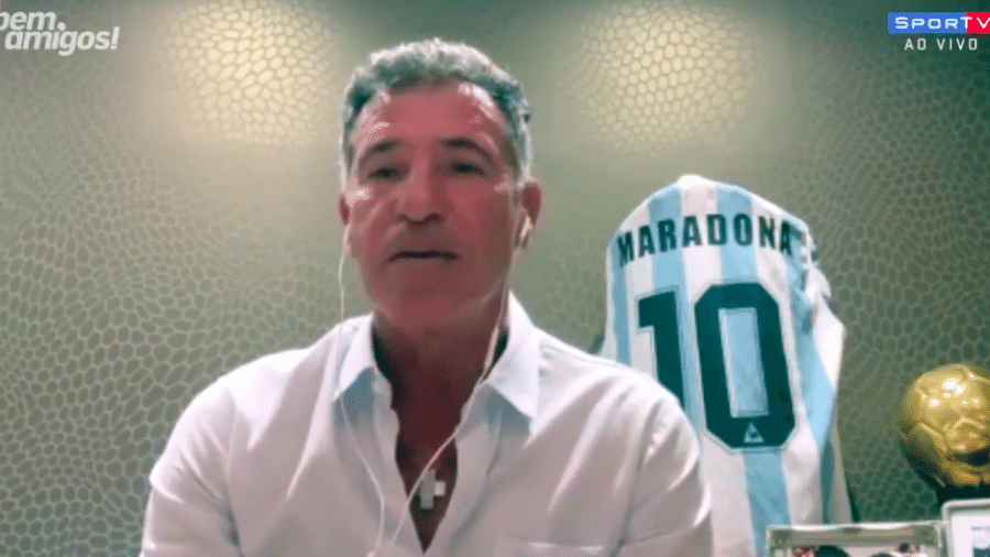 Careca fala sobre a morte de Maradona - Transmissão/SporTV