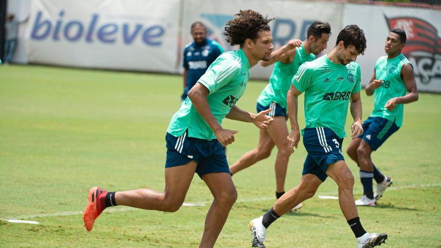 Willian Arão durante treino do Flamengo  - Alexandre Vidal / Flamengo