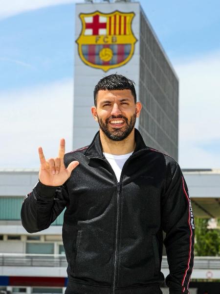 Aguero, novo atacante do Barcelona - Divulgação/Barcelona