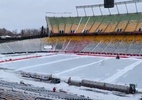 Vai ter jogo? Estádio é coberto por neve antes de jogo do México; assista - Reprodução/Twitter