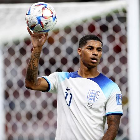 Marcus Rashford em ação com a camisa da Inglaterra