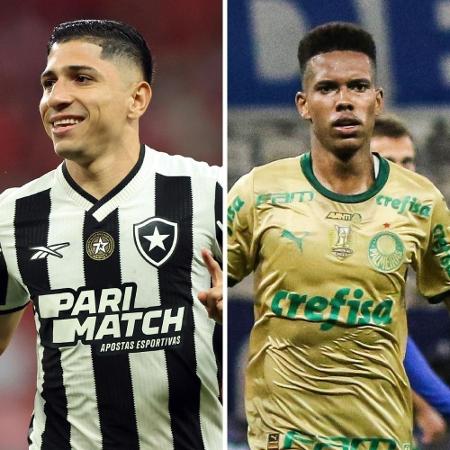 Savarino, do Botafogo, e Estêvão, do Palmeiras - Montagem UOL: Vítor Silva/Botafogo e Fábio Barros/Agência F8/Estadão Conteúdo