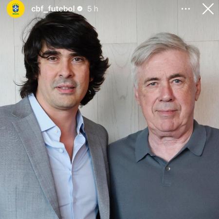 CBF posta foto de Diego Fernandes com Ancelotti CBF posta foto de Diego Fernandes com Ancelotti