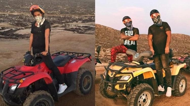 Anitta e Lewis Hamilton em deserto no México - Redes Sociais/Reprodução - Redes Sociais/Reprodução