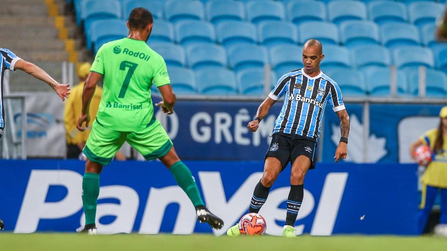 Atacante começou primeira parte pelo Grêmio e ficou em campo até o apito final - LUCAS UEBEL/GREMIO FBPA