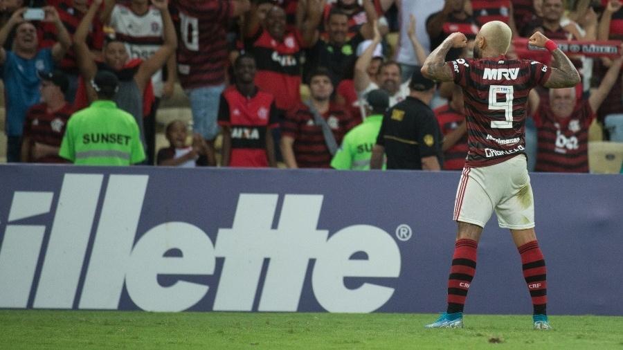 Gabigol comemora gol do Flamengo contra o Santos - Alexandre Vidal / Flamengo