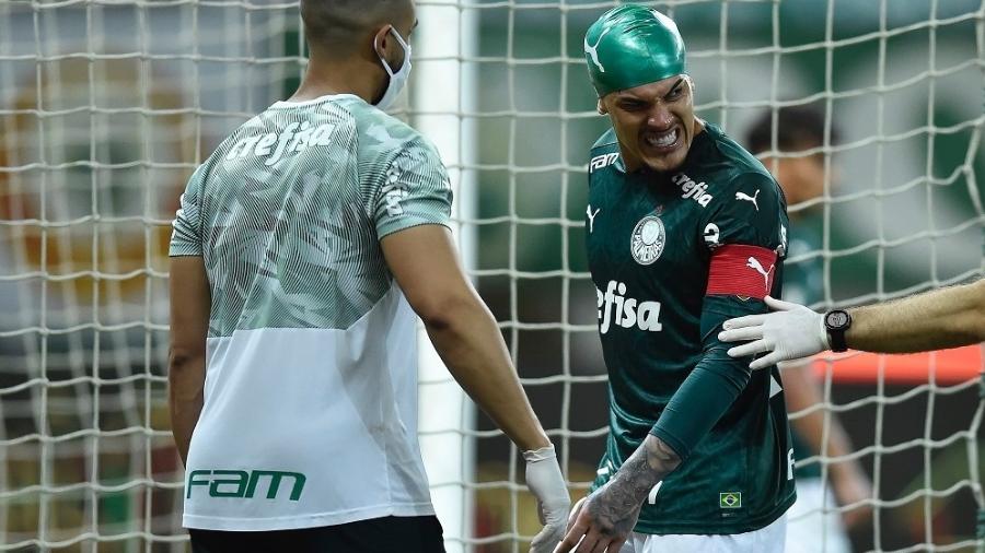 Gustavo Gómez sofreu um choque na cabeça durante a partida entre Palmeiras x Libertad - Staff Images/Conmebol